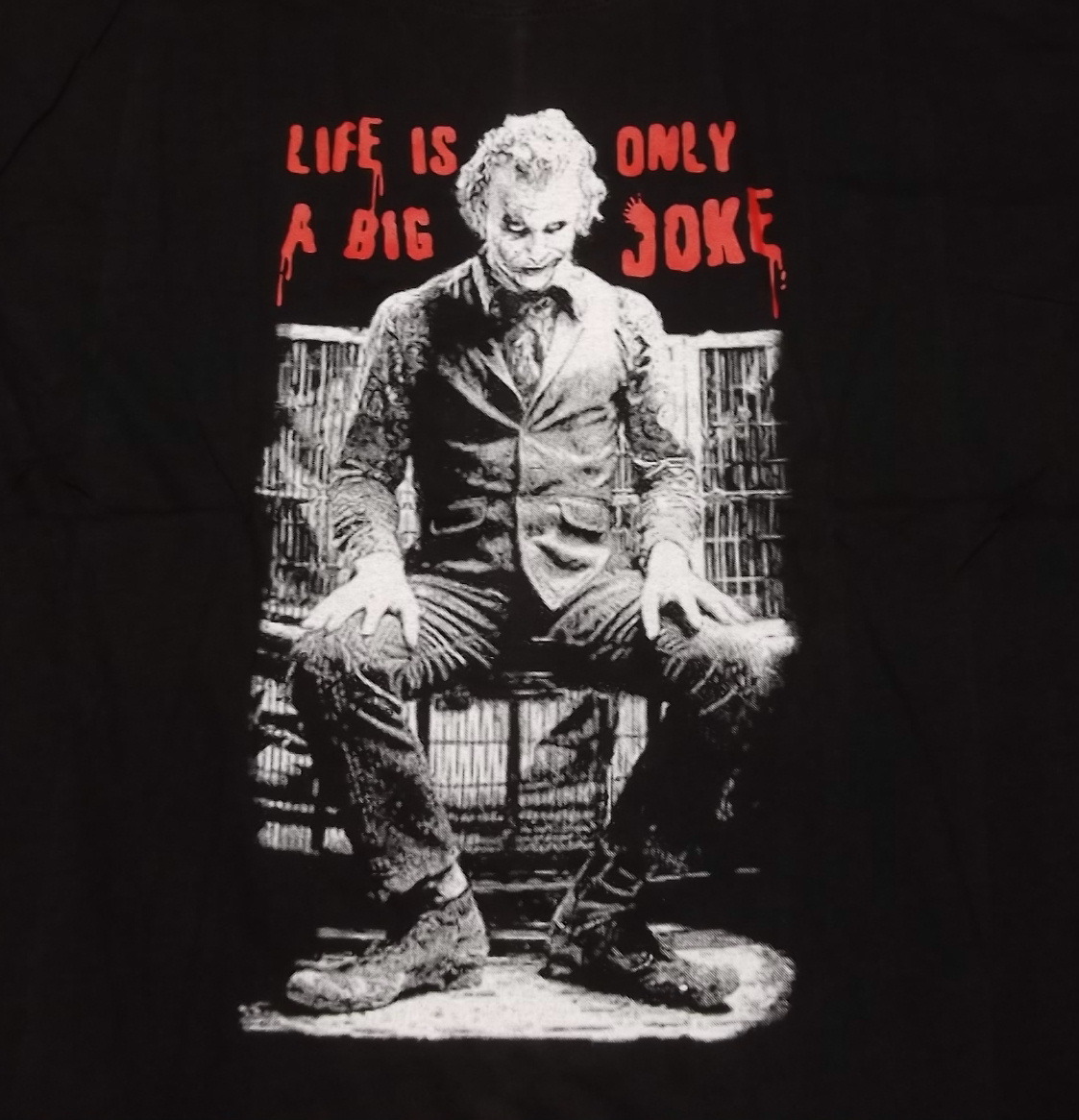 新品 【Joker】ヒースレジャー Dark Night ジョーカー プリント Tシャツ XL // 映画Tシャツ バットマン ムービーTシャツ ダークナイトの画像2