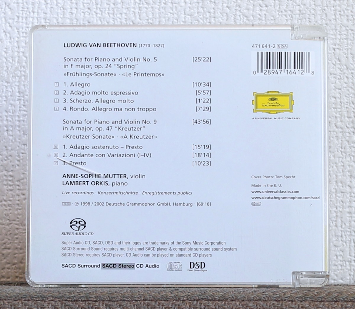 品薄/高音質CD/SACD/アンネ＝ゾフィー・ムター/ベートーヴェン/ヴァイオリン・ソナタ/Anne-Sophie Mutter/Beethoven/Violin Sonatas/DGの画像2