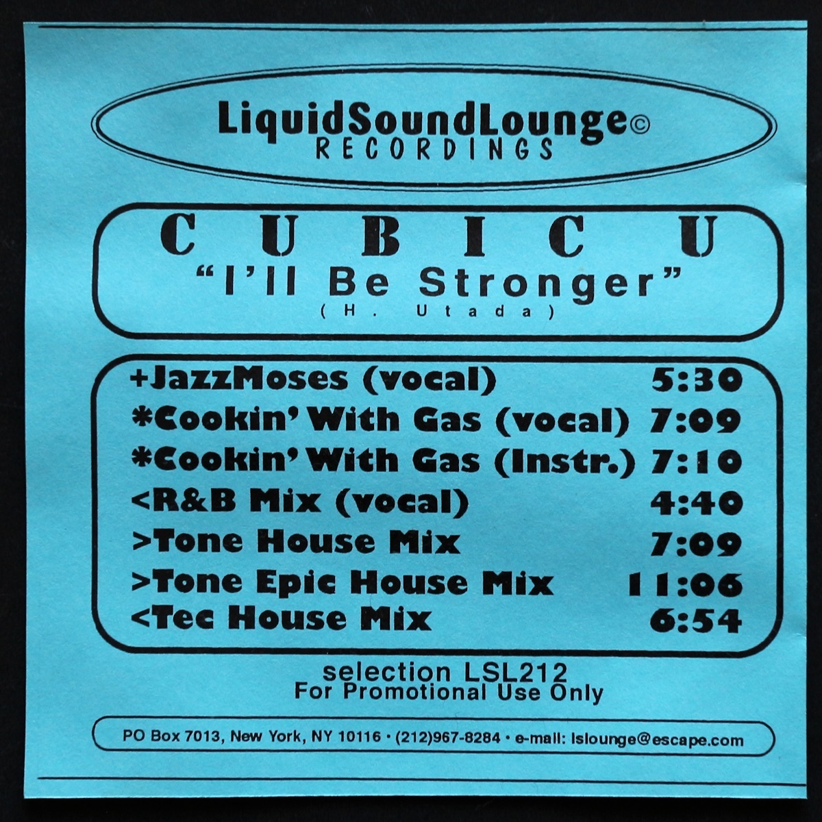 CD/Cubic U/I'll Be Stronger/Liquid Sound Lounge/Hikaru Utada/宇多田ヒカル_表紙に軽い波打ちがあります