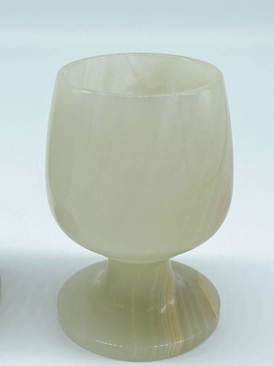 N33072 [2 piece set ] green onyx marble glass wine glass -ply thickness feeling equipped 2 customer 
