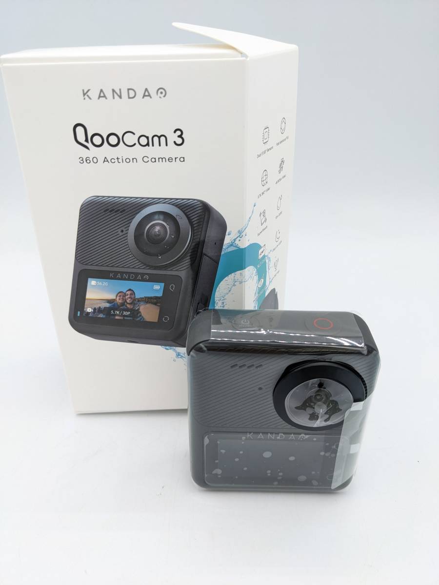 Ｎ33235 【フィルム付き!美品】Qoocam3 KANDAO アクションカメラ 動画撮影 ４K 防水カメラ 360度マイク 360度カメラ_画像2