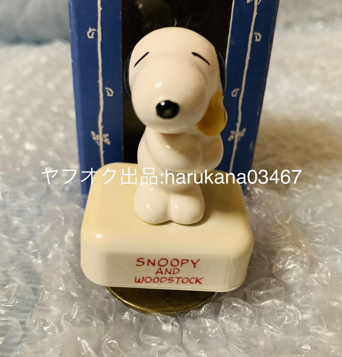 当時物 希少 レトロ　 PEANUTS SNOOPY スヌーピー ウッドストック　 陶器 オルゴール　 バラ色の人生　 箱付き 入手困難_画像2