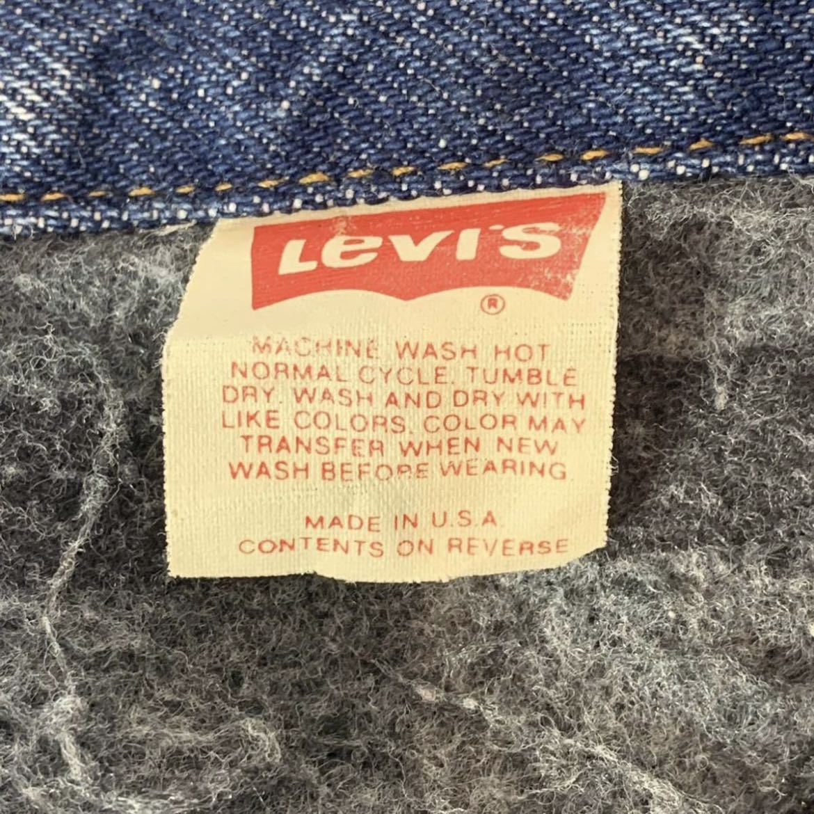 K163 80 年代 アメリカ 製 Levi's 70506 0317 裏 ブランケット デニム トラッカー ジャケット 38 vintage ビンテージ リーバイス 80s USA_画像8