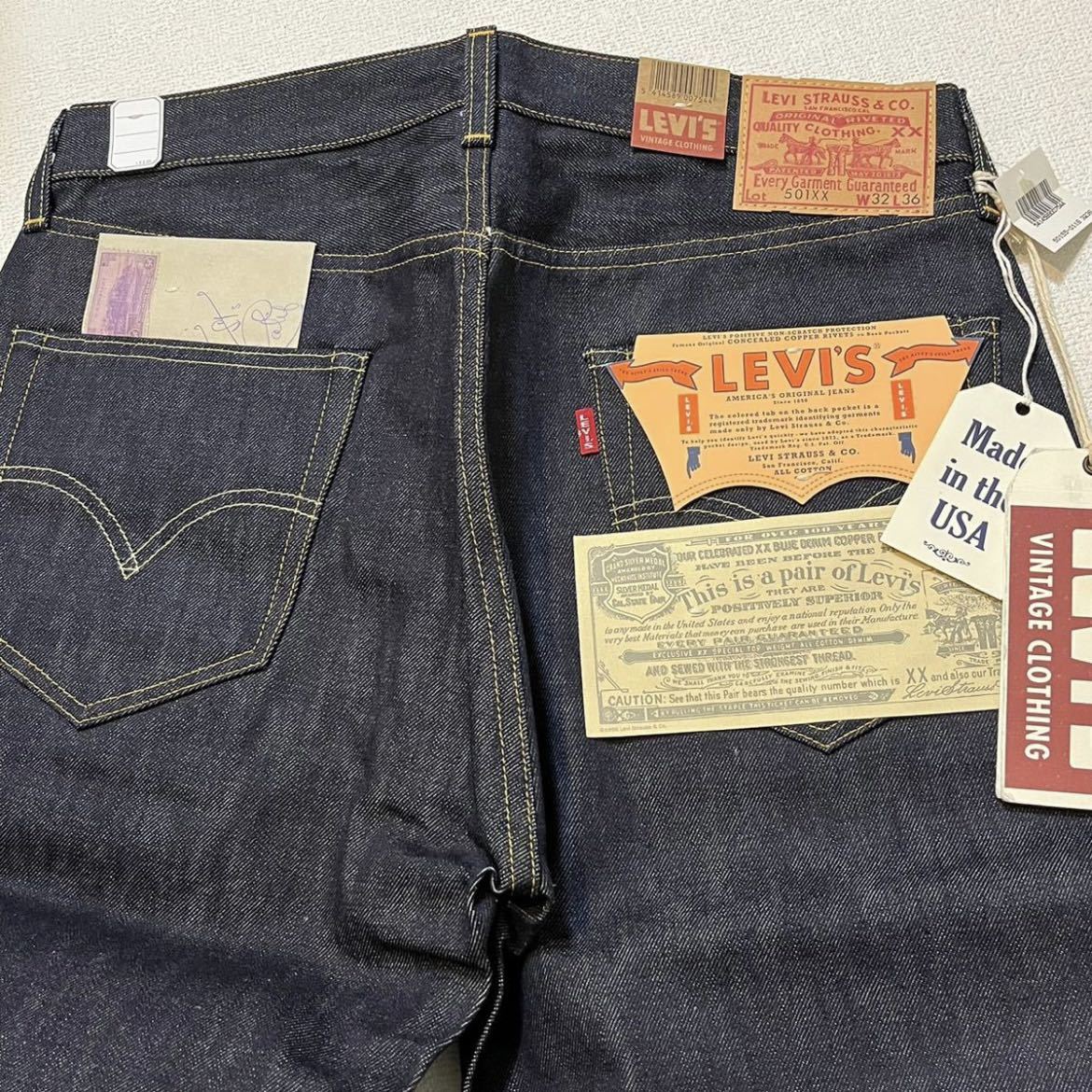 K181 DEAD STOCK Levi's 1955 モデル 501XX 50155-0116 デニム パンツ W32 × L36 コーン LVC vintage clothing デッドストック アメリカ_画像4