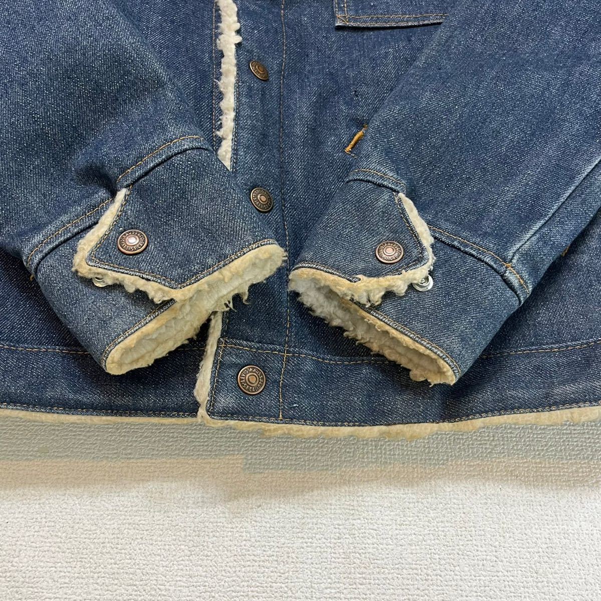 K244 70 年代 アメリカ 製 Levi's ボア デニム ジャケット 70725-0917 オレンジ タブ リーバイス Gジャン 70s vintage ビンテージ USA 18_画像5