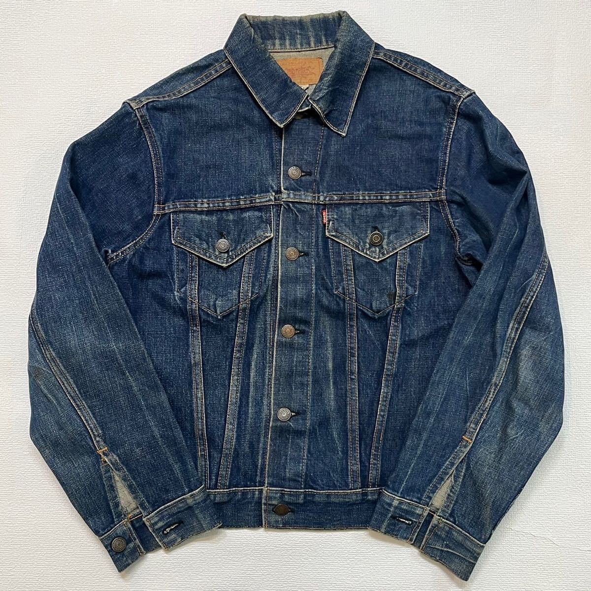 K202 60 年代 アメリカ 製 Levi's 70505 BIG E デニム トラッカー ジャケット リーバイス 60s vintage ビンテージ USA 米国 ビッグ_画像1