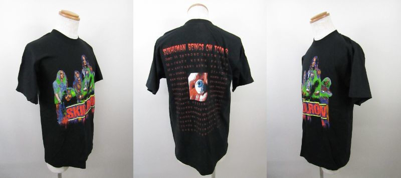 132-KM2521-80: SKID ROW スキッドロウ バンドTシャツ 半袖 ビンテージ 90s Mサイズ_画像2