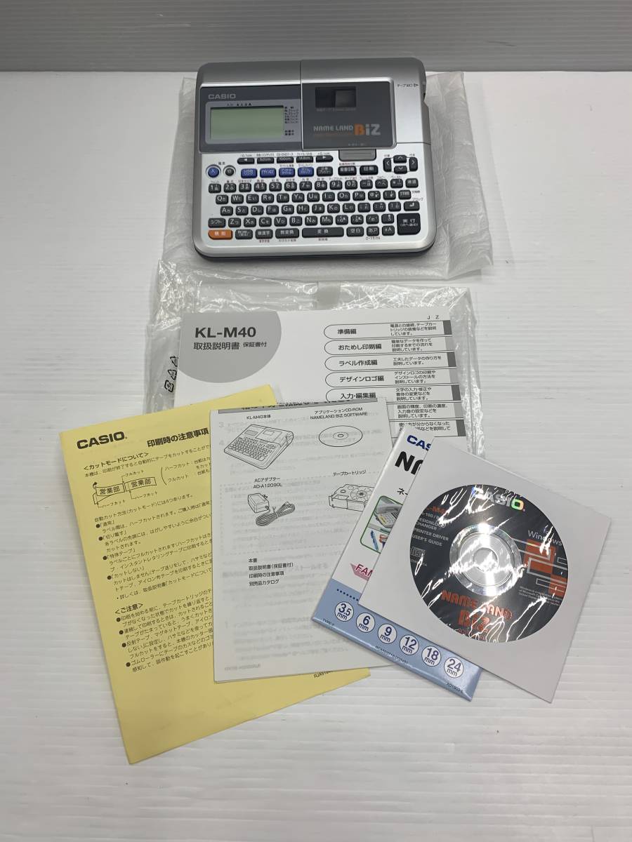 107-y11504-80s CASIO ラベルライター ネームランド スタンダードモデル KL-M40 動作確認済_画像1