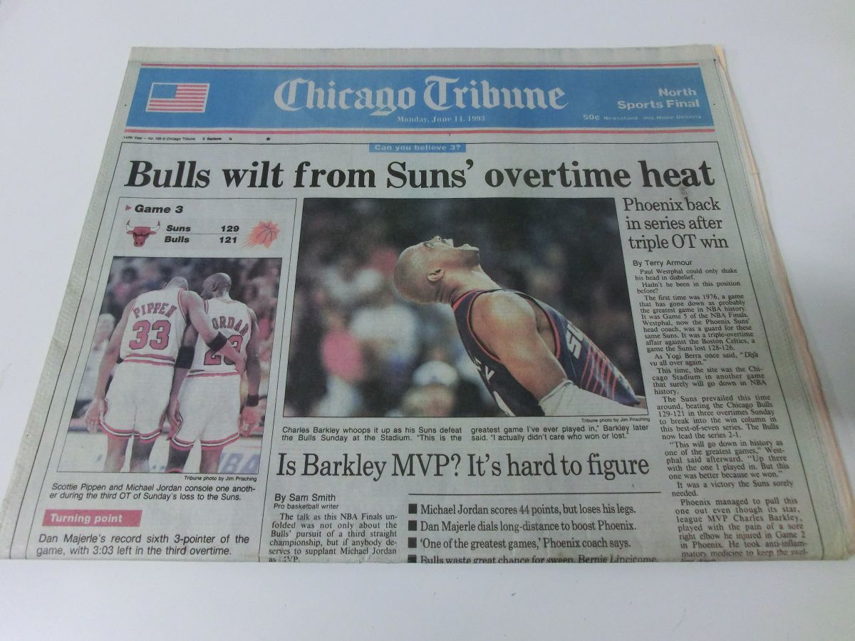 【ファッション好きが選ぶ人気ブランドランキング】 1993 NBA 6部セット 英字新聞 FINAL マイケル SUNS BULLS バスケットボール