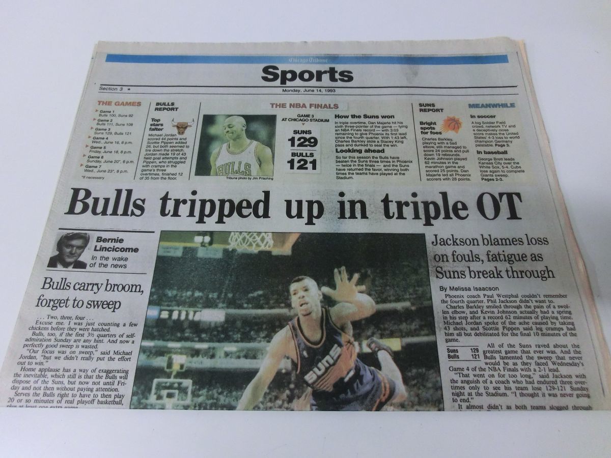 上質で快適 英字新聞 マイケル SUNS BULLS FINAL 1993 NBA 6部セット バスケットボール
