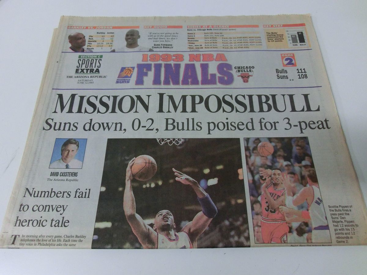 英字新聞 6部セット NBA 1993 FINAL BULLS SUNS マイケル 英字新聞 6部セット NBA 1993 FINAL BULLS SUNS マイケル