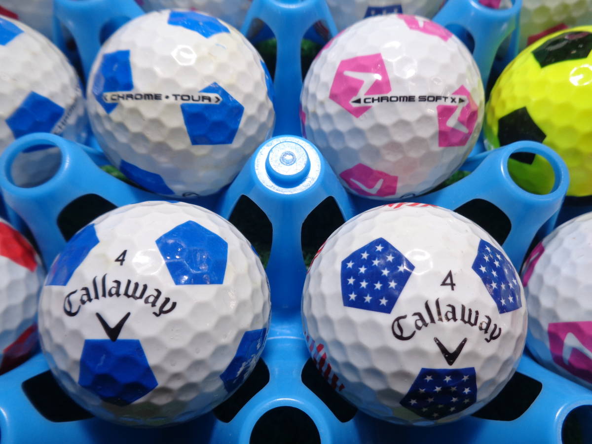 [MCW415.] 【マジック】 B級 キャロウェイ サッカー クロム系色々 Callaway 30球 ロストボール【中古】_画像1