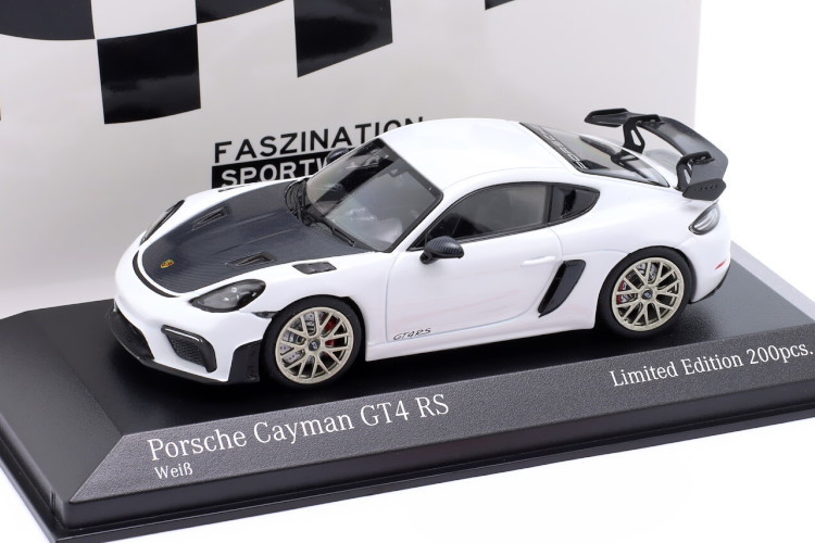 ミニチャンプス 1/43 ポルシェ 718 982 ケイマン GT4 RS 2021 200台限定 Minichamps Porsche 718 Cayman white/Neodymium rims 413069710_画像1