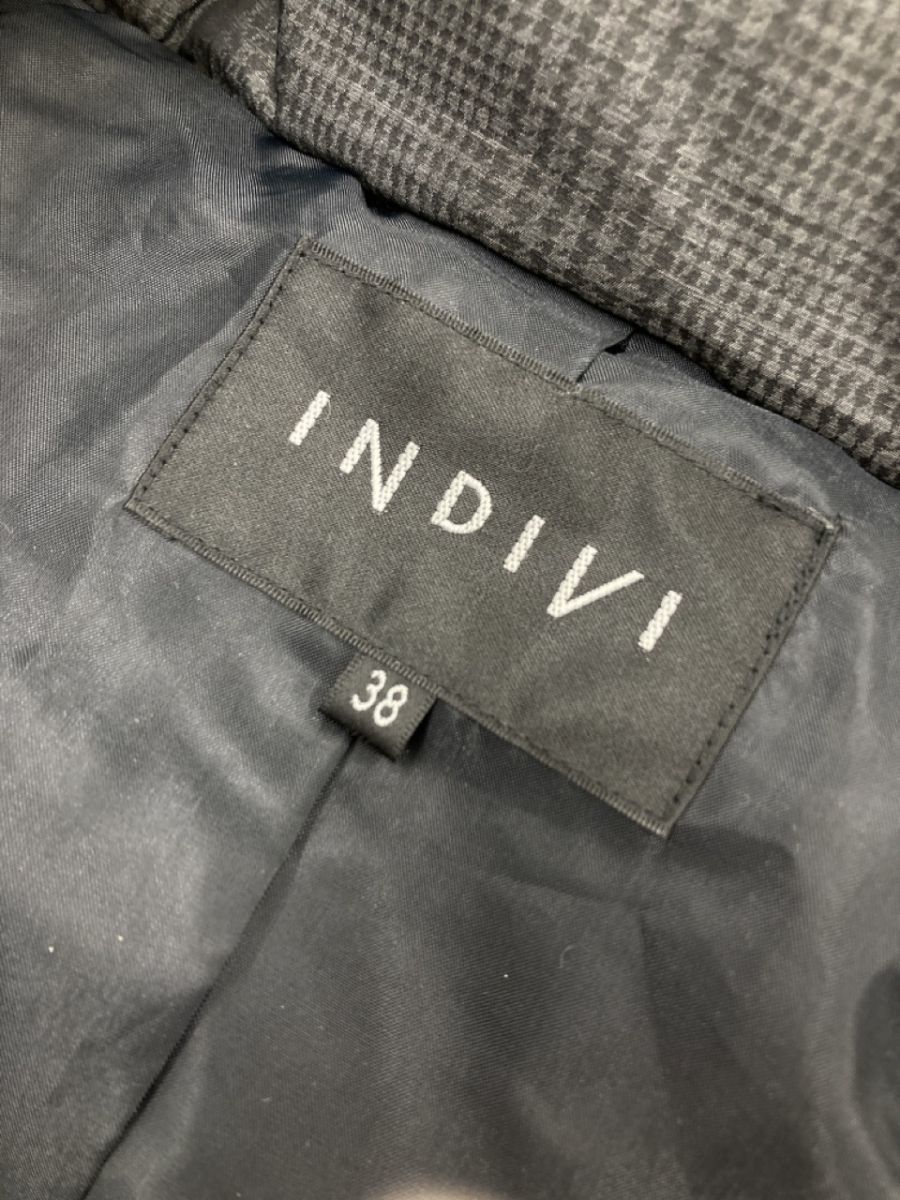 INDIVI インディヴィ ラクーンファー チェック ダウン ジャケット size38/グレー系 ◇■ ☆ dka6 レディース_画像7