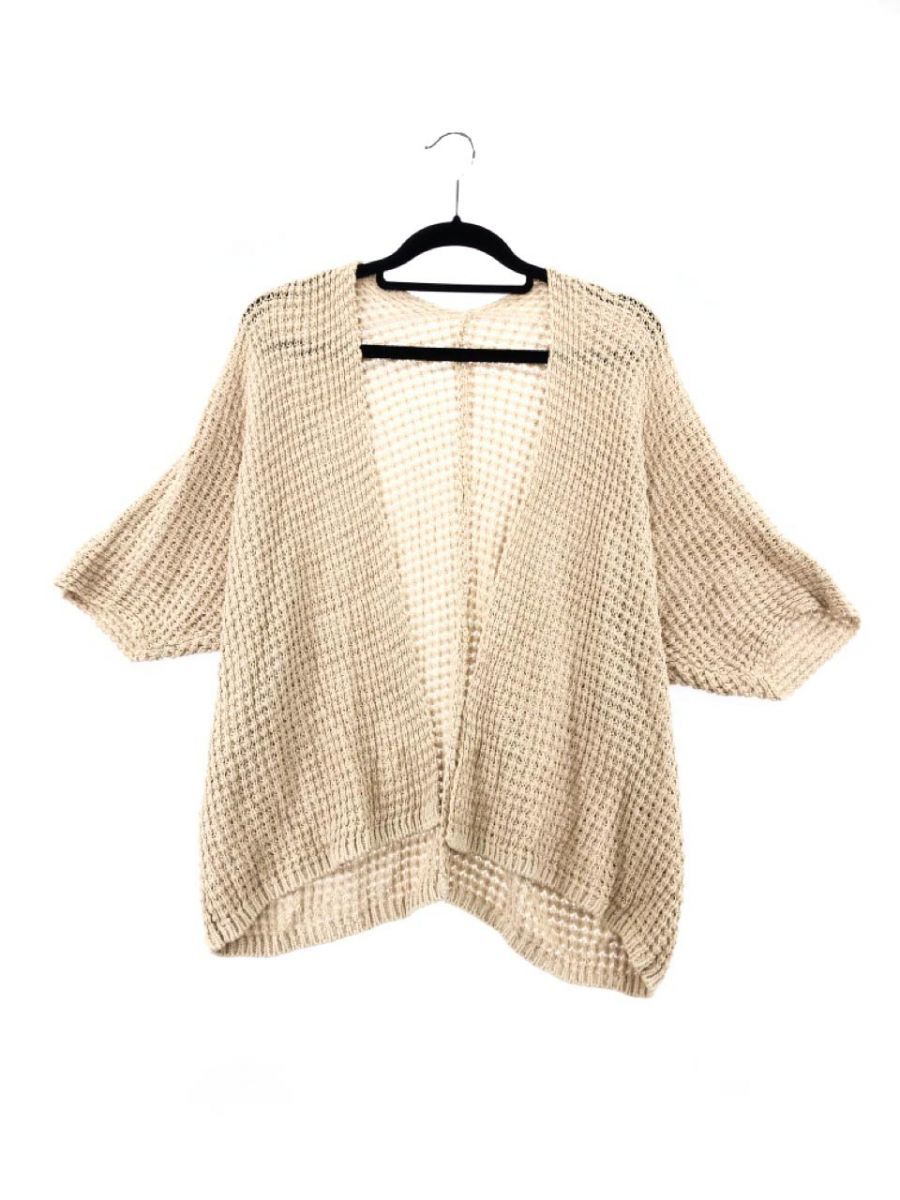 UNTITLED Untitled key braided shawl cardigan size2/ beige *# * dkb3 lady's 