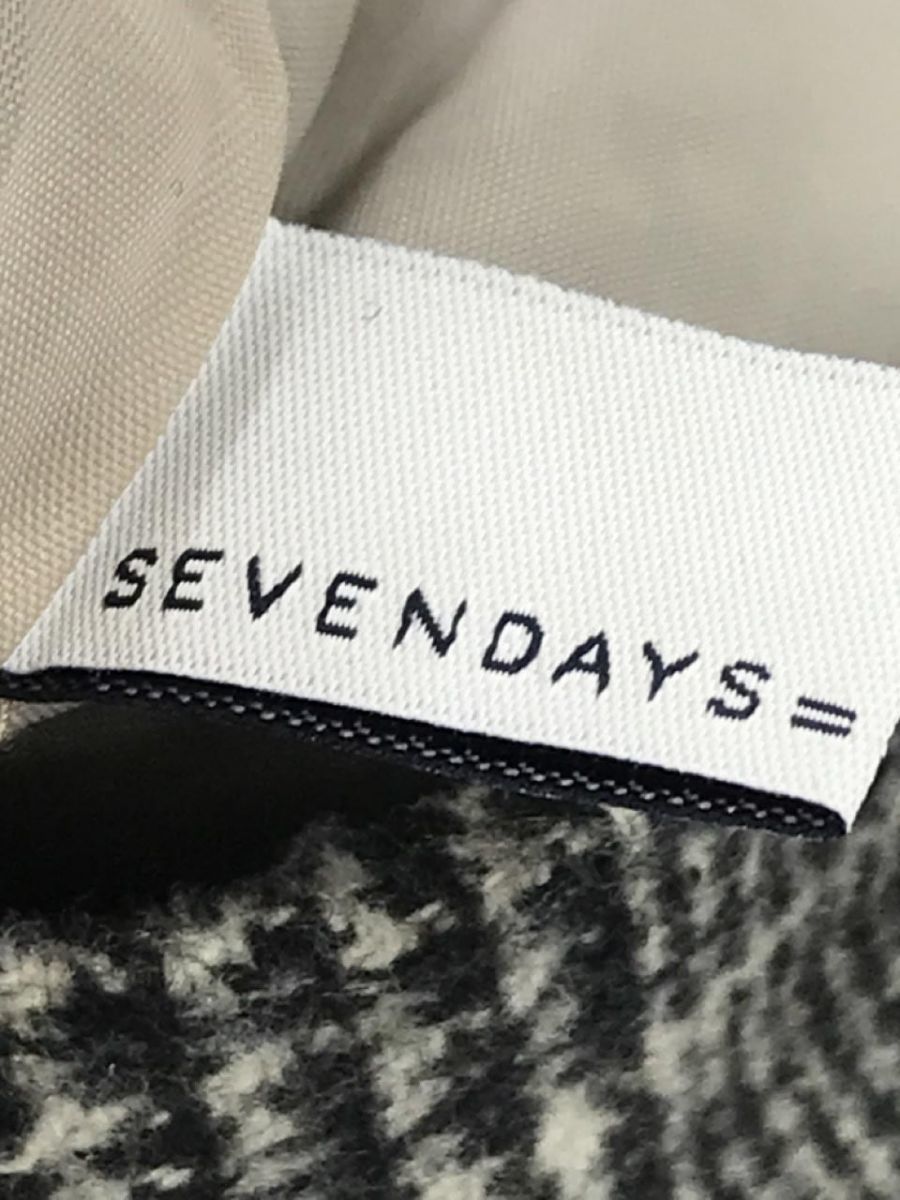 SEVENDAYS=SUNDAY セブンデイズサンデイ ウール混 チェック Aライン 台形 スカート sizeM/黒系 ◇■ ☆ dkb3 レディース_画像5