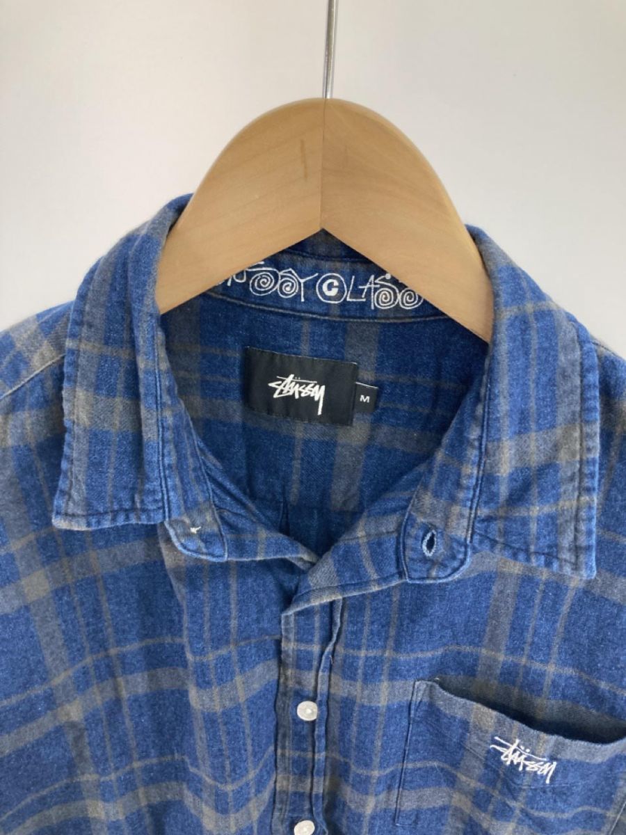 STUSSY ステューシー チェック シャツ sizeM/ブルー ◇■ ☆ dkb3 メンズ_画像3