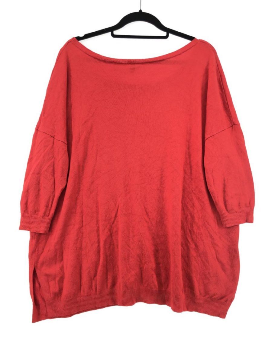 BENETTON Benetton side slit knitted sweater sizeM/ red *# * dkc0 lady's 