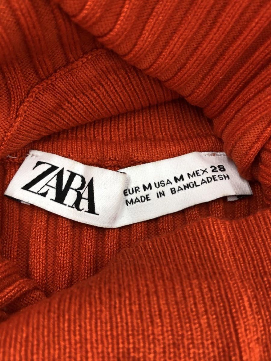 ZARA ザラ タートルネック リブ ニット セーター sizeM/オレンジ ◇■ ☆ dkc0 レディース_画像4