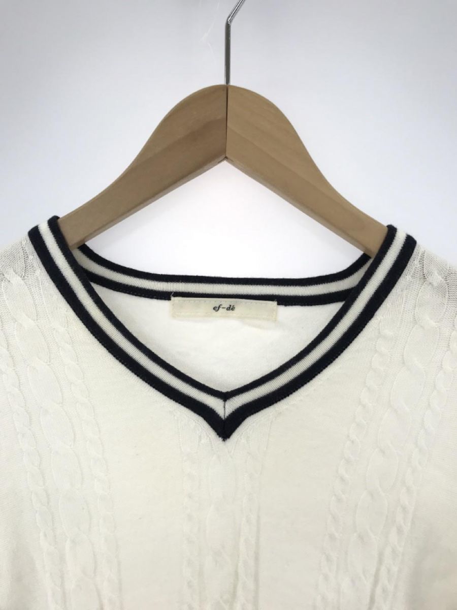ef-de ef-de cable braided knitted sweater size9/ ivory ## * dkc0 lady's 