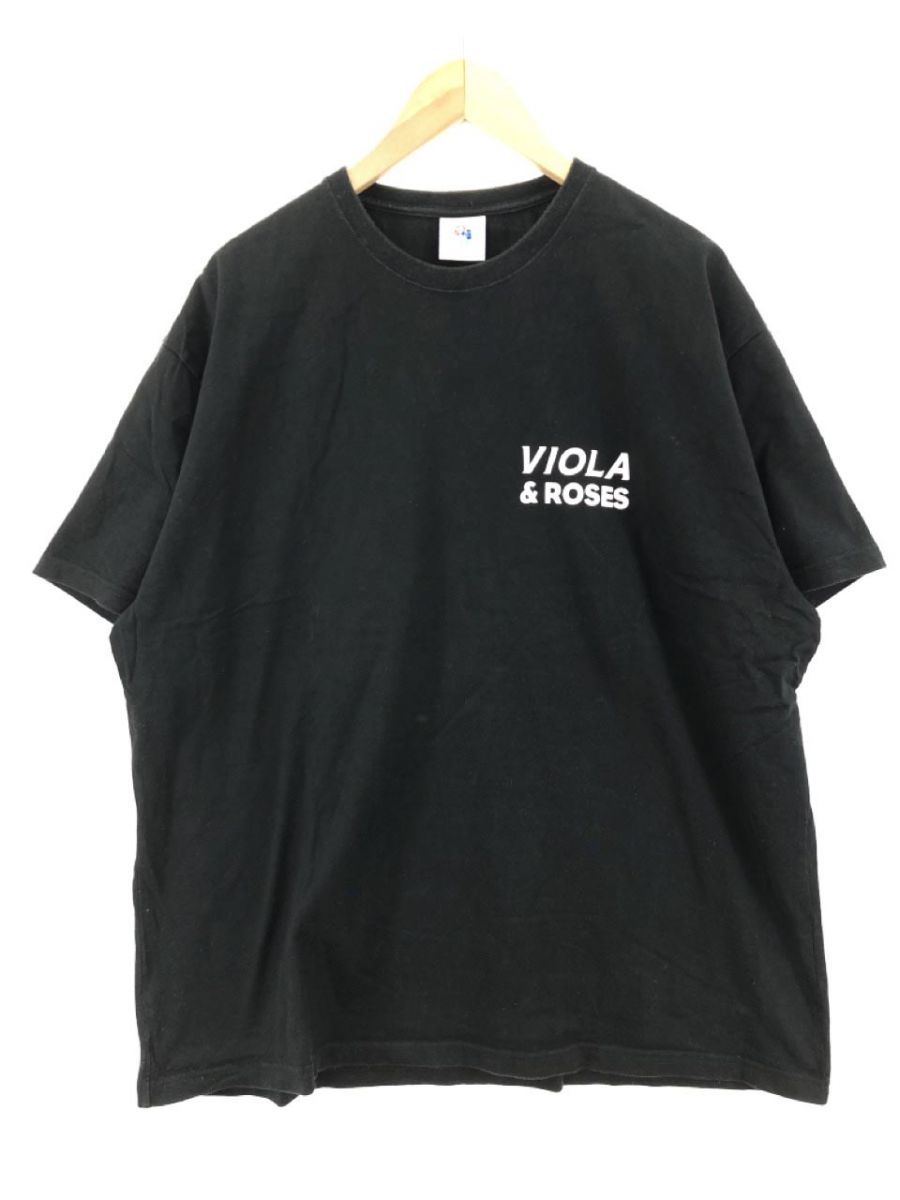 VIOLA & ROSES ヴィオラ ＆ ローゼス バックプリント Tシャツ sizeL/黒 ■◆ ☆ dkc7 メンズの画像1