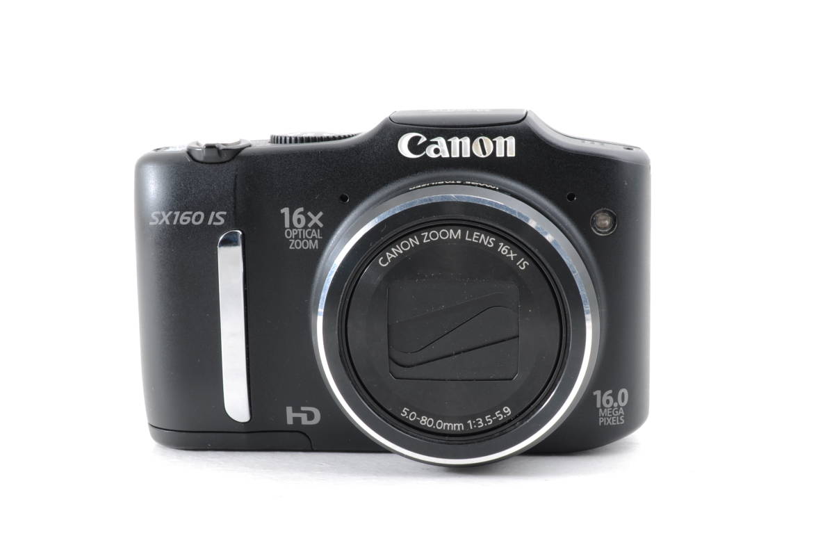 動作品 単三電池使用 キャノン Canon PowerShot SX160 IS パワーショット コンパクトデジタルカメラ 箱付 管N7740_画像2