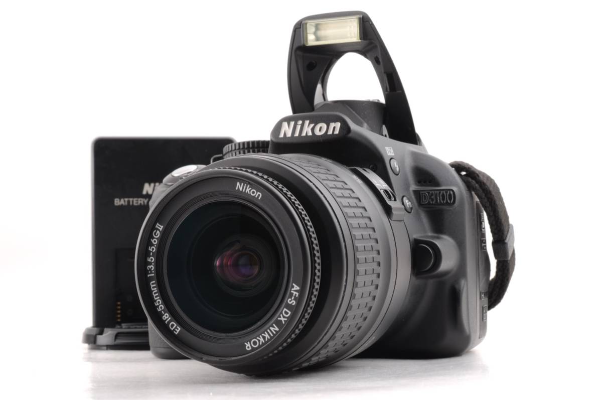 シャッター回数 1871回 動作品 ニコン Nikon D3100 レンズ AF-S DX NIKKOR 18-55mm f3.5-5.6G II デジタル一眼カメラ 充電器付 管K4980_画像1