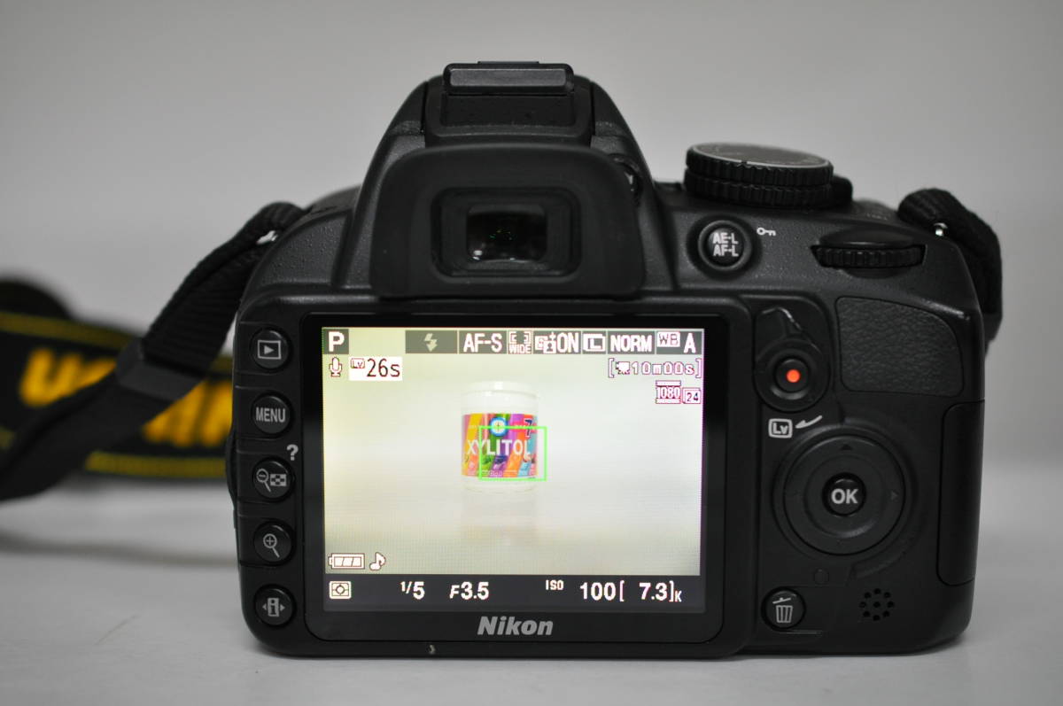 シャッター回数 1871回 動作品 ニコン Nikon D3100 レンズ AF-S DX NIKKOR 18-55mm f3.5-5.6G II デジタル一眼カメラ 充電器付 管K4980_画像9