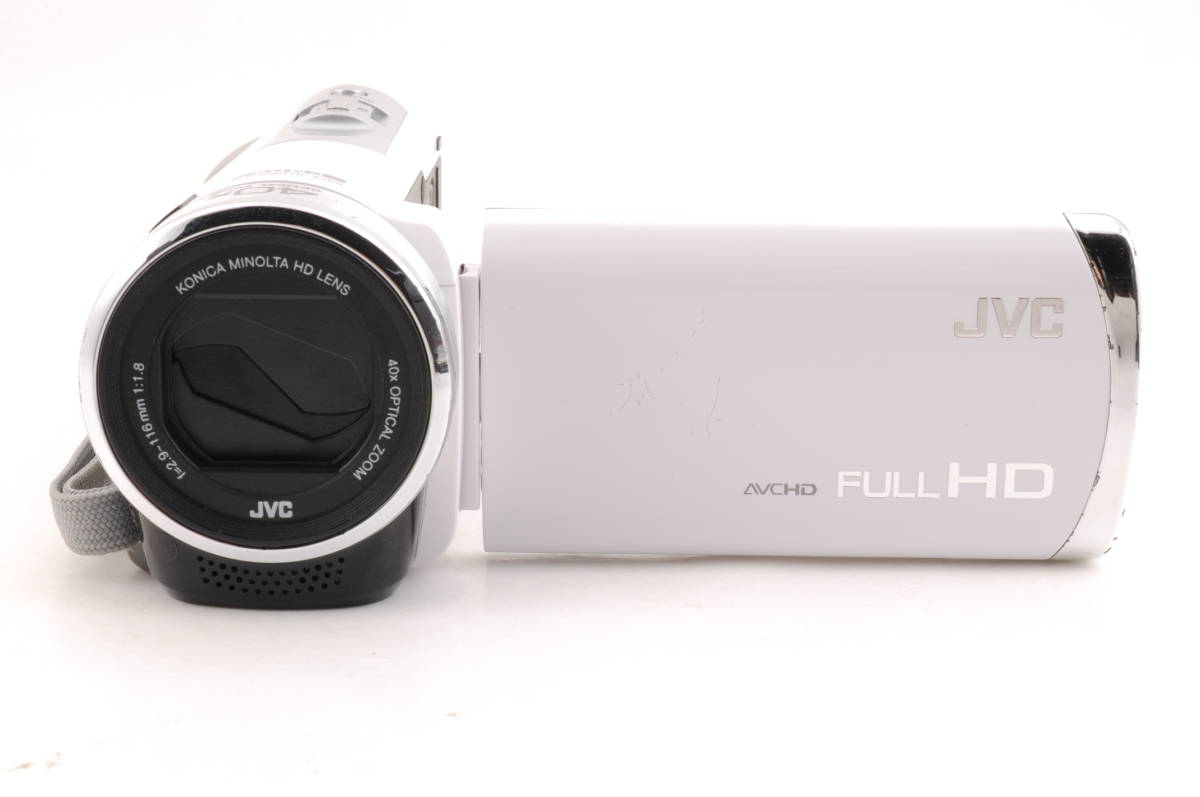 動作品 JVC Everio エブリオ GZ-E600-W FULL HD 白 ホワイト ビクター デジタルビデオカメラ 管K5044_画像2