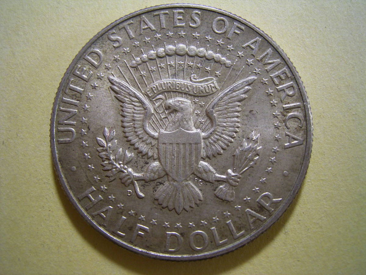  原文:２０、アメリカ　HALF　DOLLAR銀貨　１９６４年　１２，５ｇ