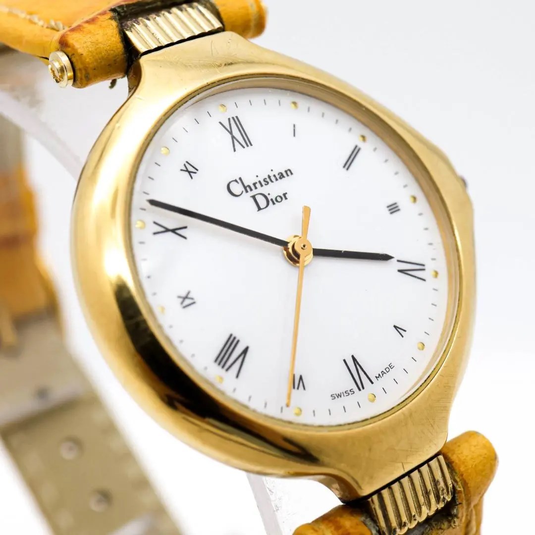 美品》Christian Dior 腕時計 ホワイト ヴィンテージ レザーl｜Yahoo