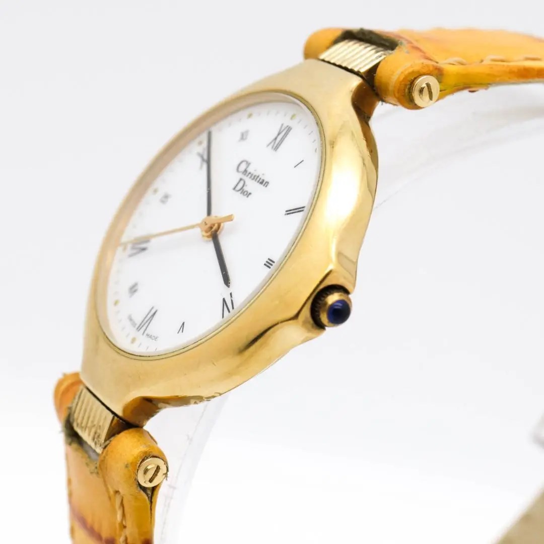 美品》Christian Dior 腕時計 ホワイト ヴィンテージ レザーl｜Yahoo