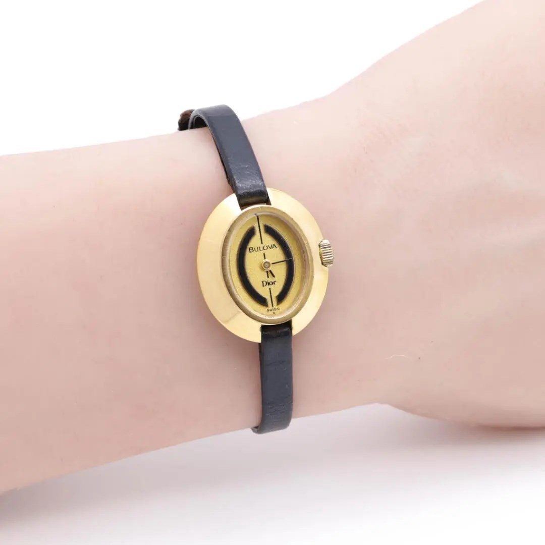 《希少》Dior BULOVA 腕時計 グリーン 手巻き アンティーク i_画像9