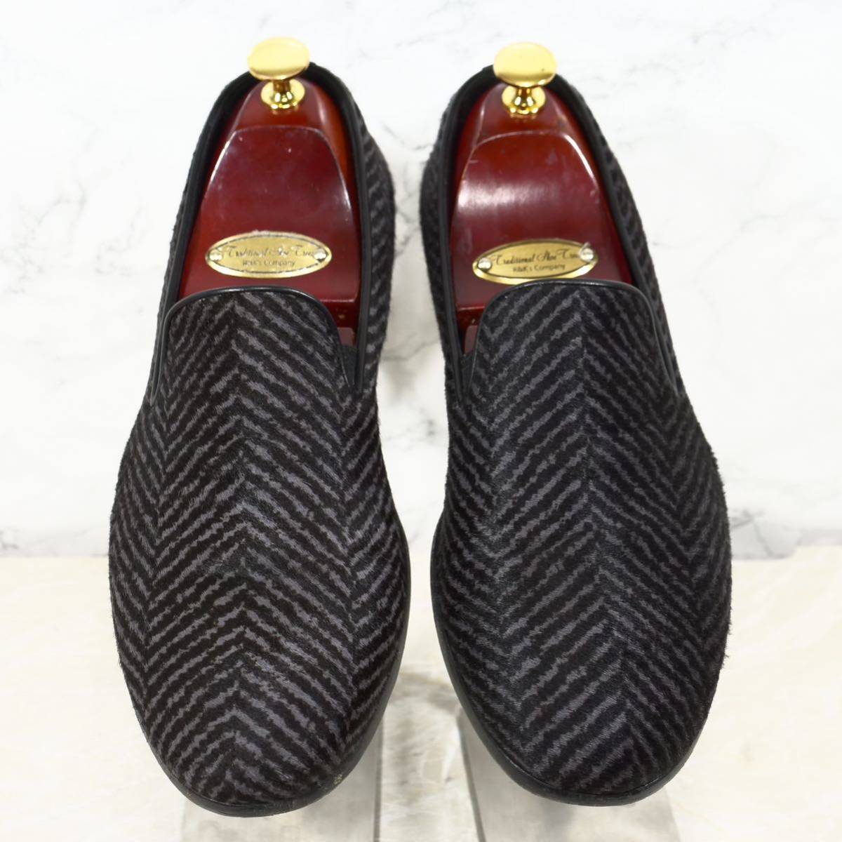 《美品◎/イタリア製》GIORGIO ARMANI ジョルジオアルマーニ ハラコスリッポン EU39 24.5cm メンズシューズ 靴_画像2