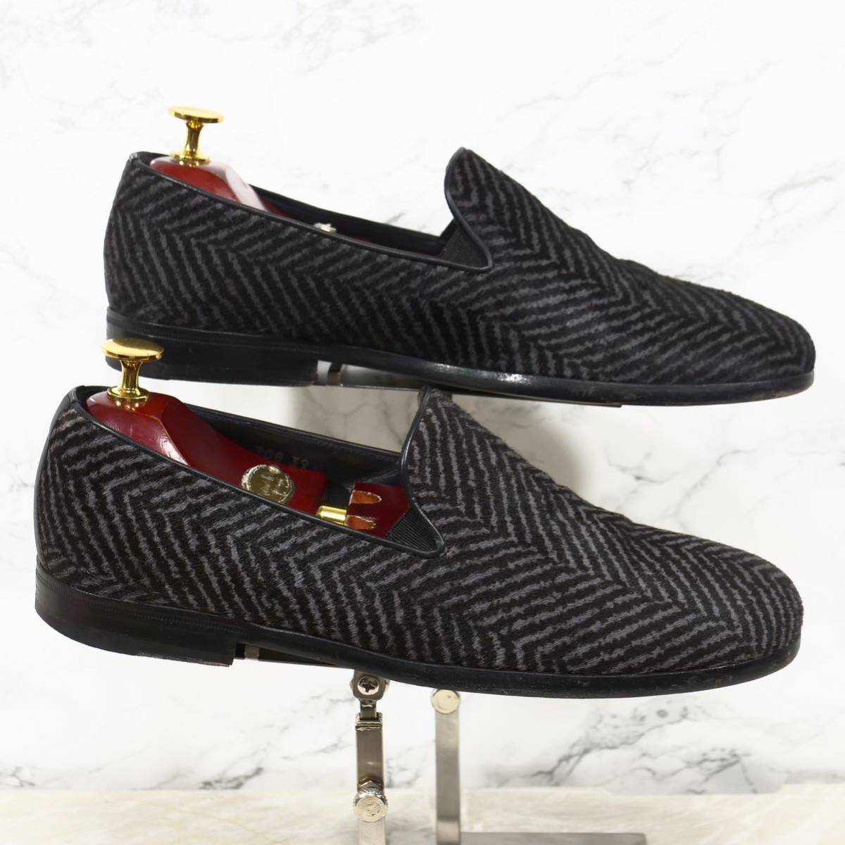 《美品◎/イタリア製》GIORGIO ARMANI ジョルジオアルマーニ ハラコスリッポン EU39 24.5cm メンズシューズ 靴_画像4