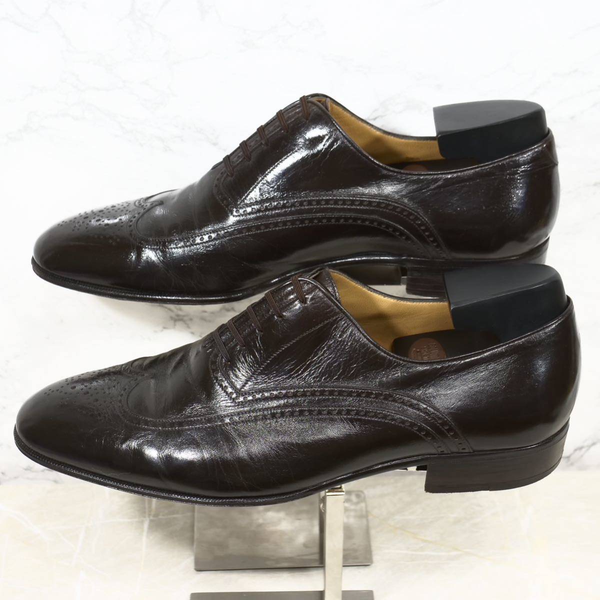 《最高級◎/イタリア製》ARTIOLI アルティオリ レイジーマン UK8 ダークブラウン ビジネスシューズ メンズ カンガルーレザー 革靴_画像3