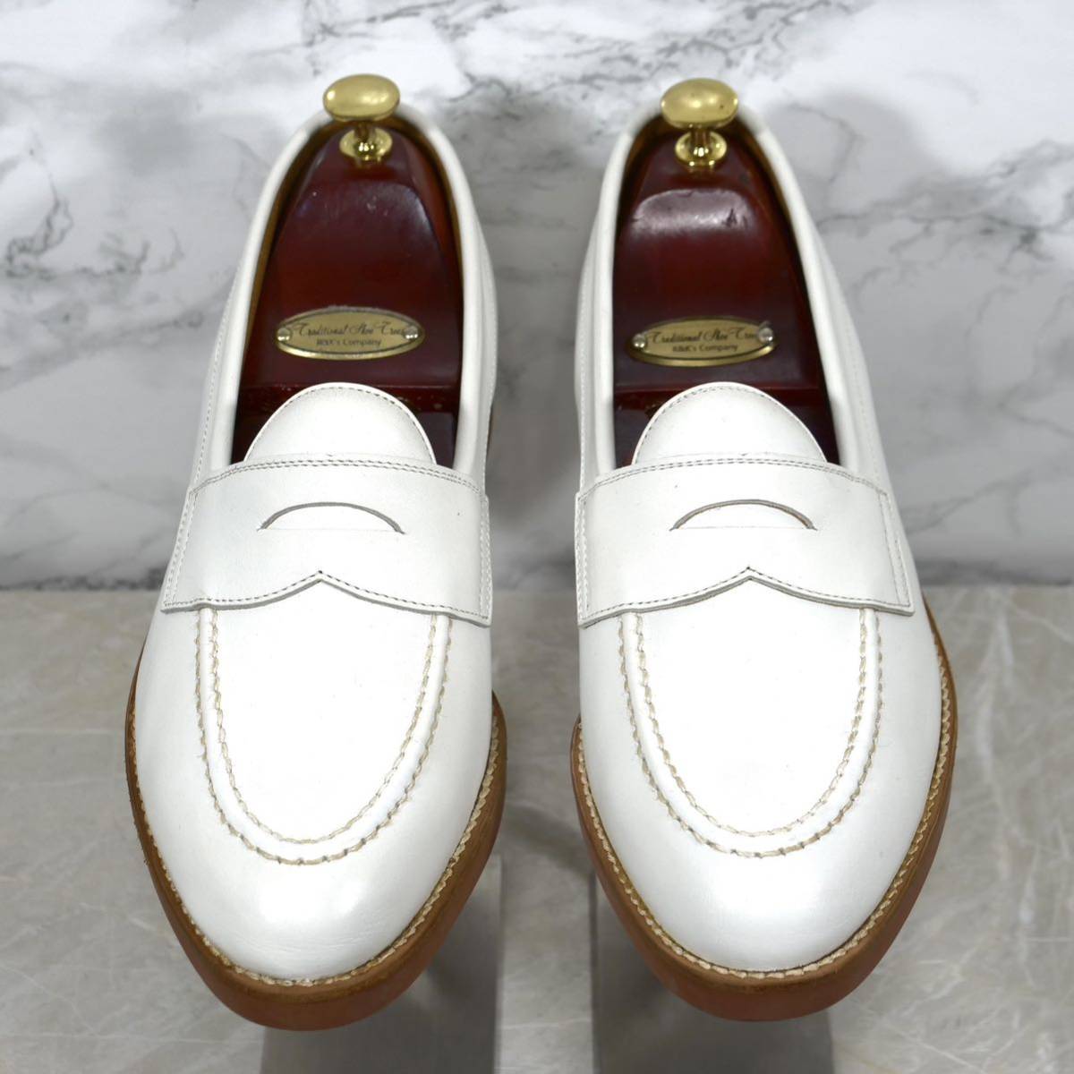 《未使用◎》REGAL リーガル 日本製靴時代 コインローファー ハーフサドル ホワイト 25 ビジネスシューズ カジュアル メンズ 革靴_画像2