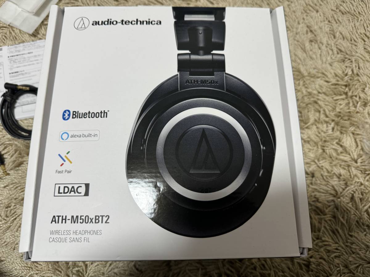 ほぼ未使用/試聴のみ！audio-technica ATH-M50xBT2ブラック・ワイヤレスヘッドホン_画像2