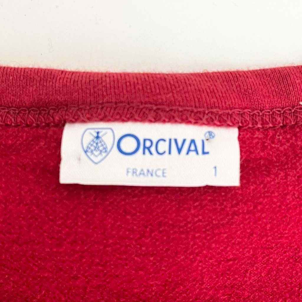 ORCIVAL カーディガン サイズ1 裏起毛 レッド/赤 日本製 綿100% オーチバル digjunkmarket_画像9