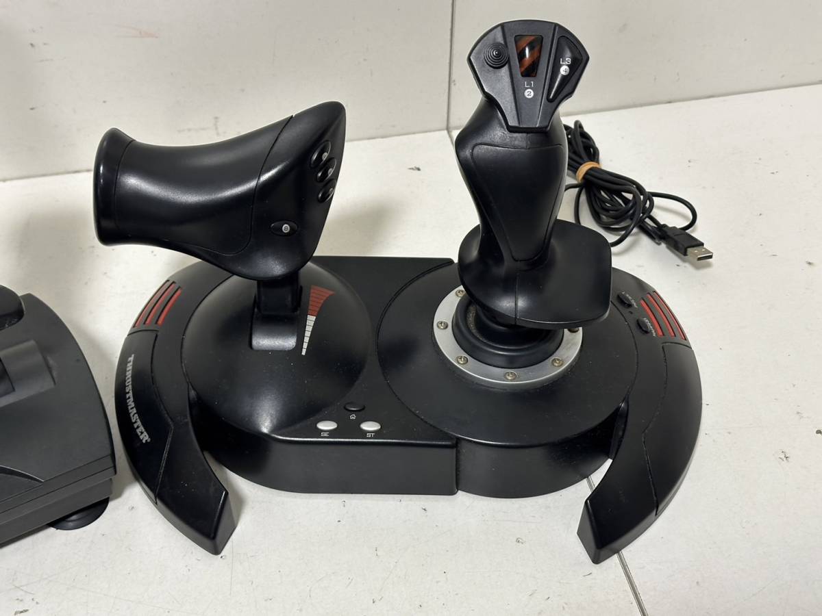 【SONY PS2 HORI ホリFLIGHT STICK フライトスティック HP2-13 本体 / スラストマスター T-FLIGHT HOTAS X V.2 コントローラー 2個セット】_画像3