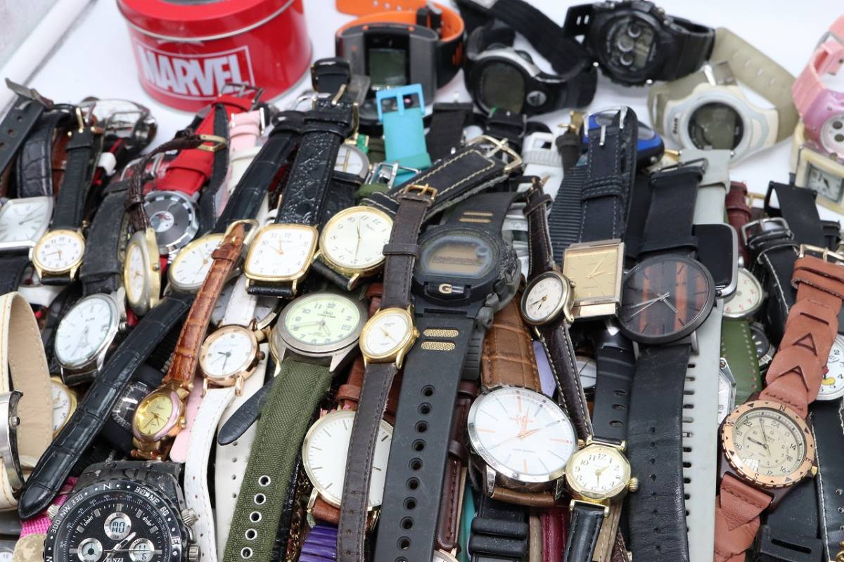 動作未確認品 ジャンク 腕時計 300本以上 SEIKO CITIZEN セイコー カシオ シチズン 機械式 懐中時計 ブランド まとめ売り 大量 まとめて_画像7
