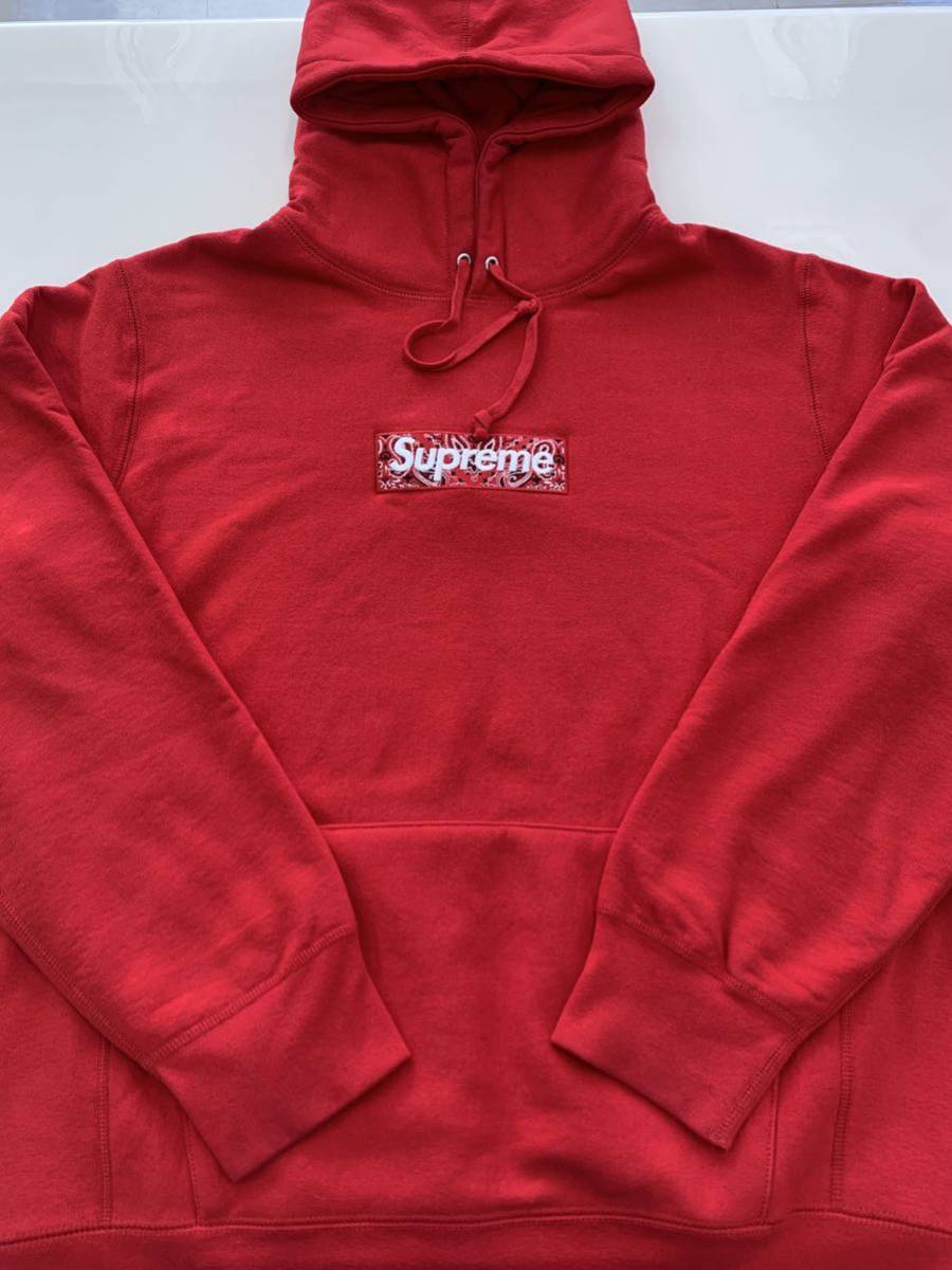 Supreme Bandana Box Logo Hooded Sweatshirt Red Lサイズ シュプリーム バンダナ ボックス ロゴ フーディッド スウェットシャツ レッド_画像1