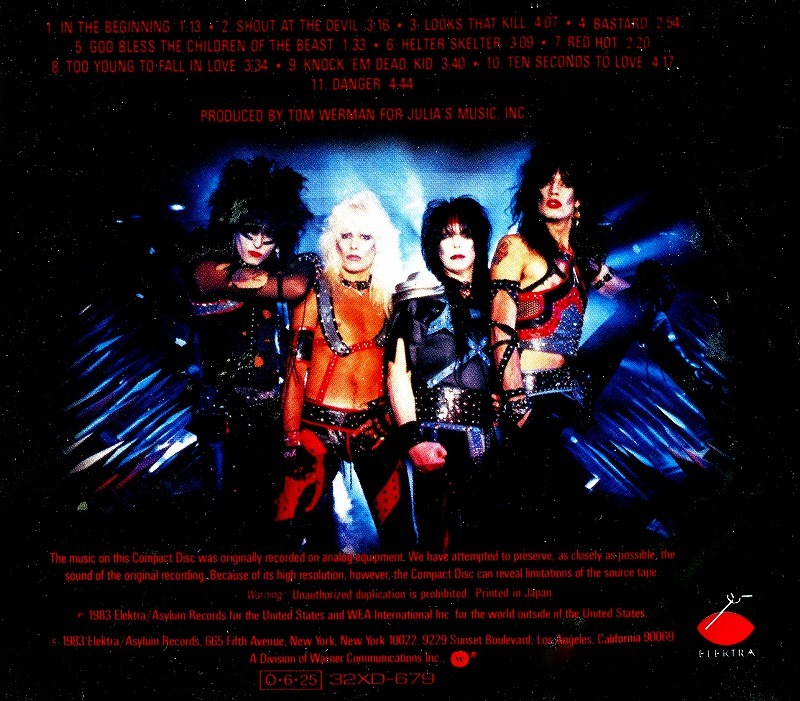 ◆◆MOTLEY CRUE◆SHOUT AT THE DEVIL モトリー・クルー シャウト・アット・ザ・デヴィル 83年作 国内盤 即決 送料込◆◆_画像2