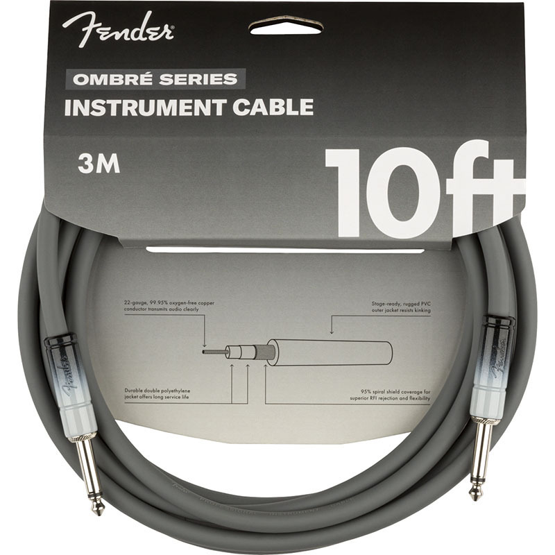 Fender 10' Ombre Cable, Silver Smoke ギター・ベース用ケーブル〈フェンダー〉_画像1