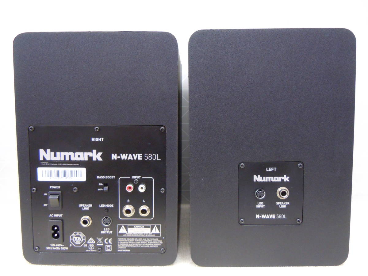 A259 美品中古 動確済 訳あり Numark LEDの光がビートで変化 N-WAVE 580L アンプ内蔵 デスクトップ パワード DJ モニタースピーカー _画像7