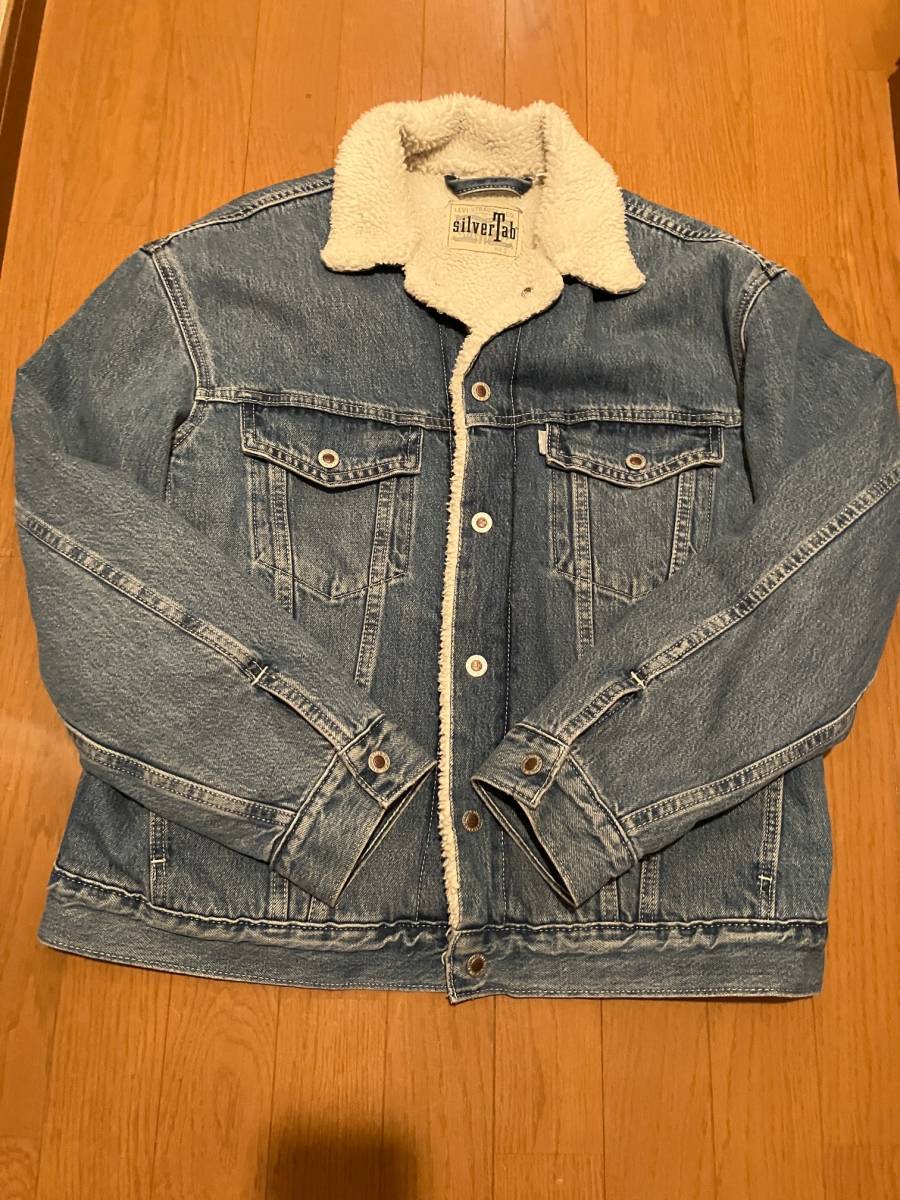 お得 Levi's SILVERTAB シェルパ デニムボアジャケット ミディアムインディゴ ストーンウォッシュ リーバイス S