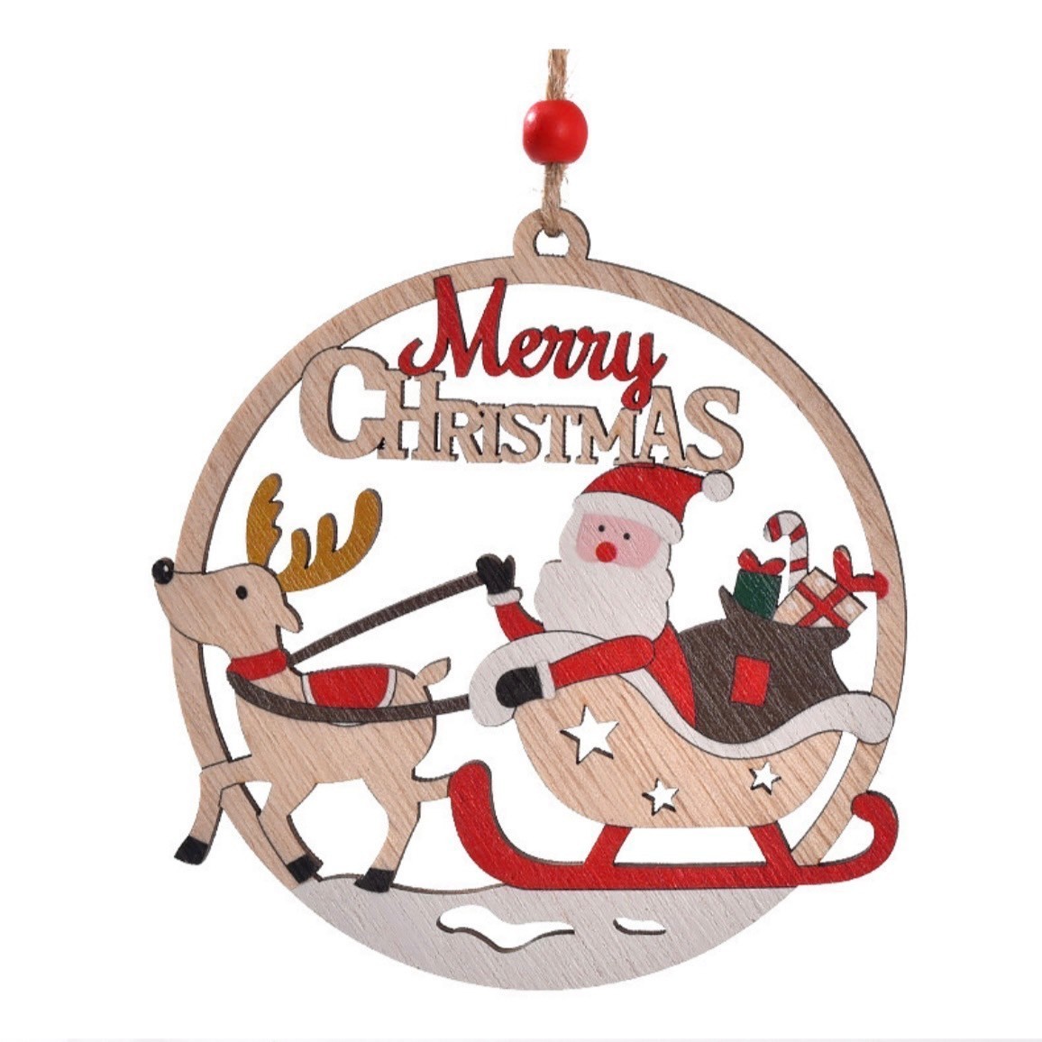 【数量限定】クリスマス オーナメント　3点セット　サンタ　スノーマン　木製　かわいい　壁掛け　壁飾り　ツリー　北欧風　木のぬくもり_画像3