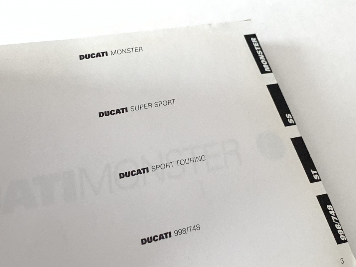 DUCATI( Ducati ) 91370671F инструкция для владельца ( японский язык ) старый брошюра Monster SuperSport SuperTuring 998 748 схема проводки есть инструкция по эксплуатации 
