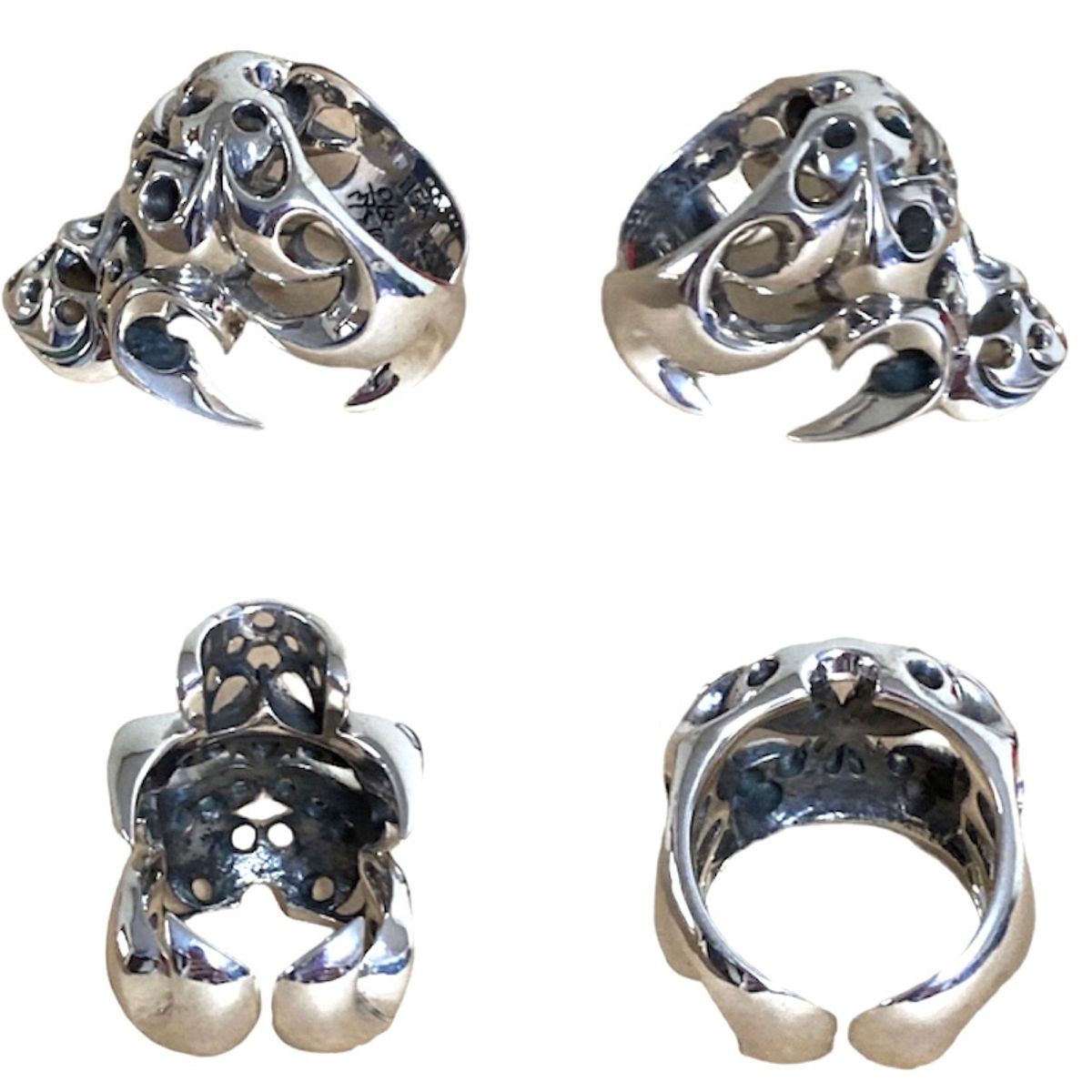 ほぼ新品 USA/925刻印入り テンダーロイン T-SKULL RING ボルネオ スカル リング