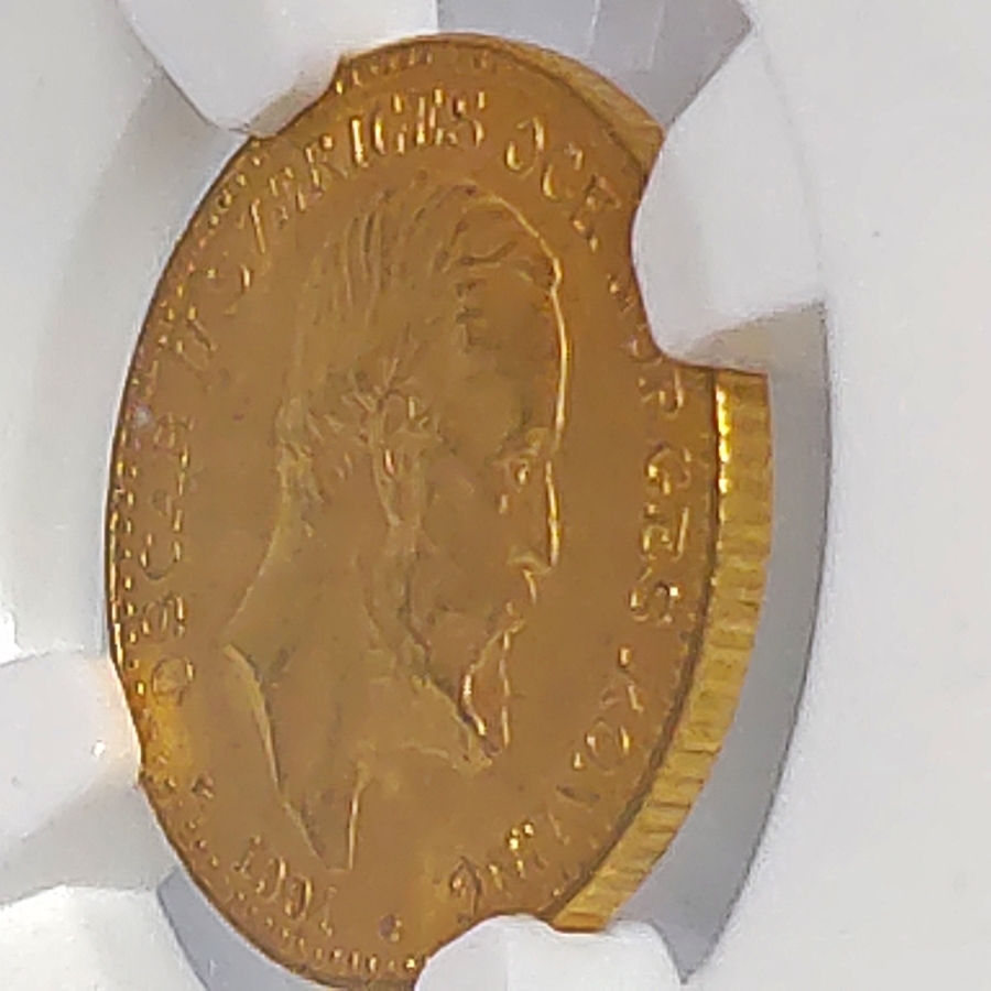 １円スタート 1901 EB スウェーデン ノルディック ホード 10クローネ 金貨 NGC MS64_画像3